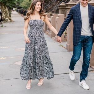 Lulus Kind Heart Black Floral Print Tiered Lace-up Midi Dress(dd) - Size XS